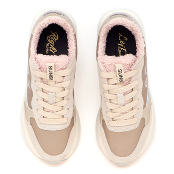 Sneaker SUN68 Big Ally Teddy in nylon e camoscio con fodera teddy - 5