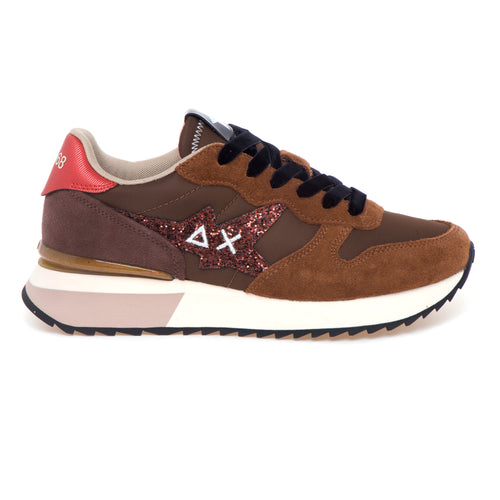 Sneaker SUN68 Stargirl Glitter in nylon e camoscio