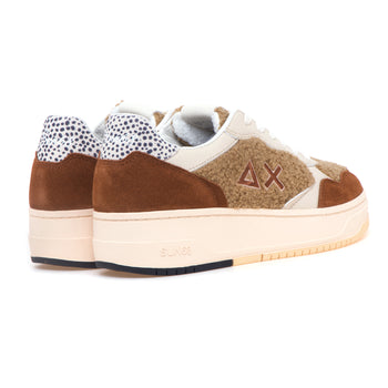 Sneaker SUN68 Basket Love Lady in camoscio e teddy - 3