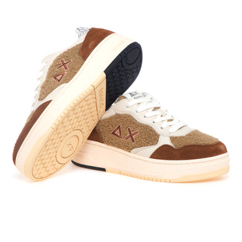 Sneaker SUN68 Basket Love Lady in camoscio e teddy - 4