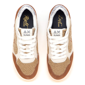 Sneaker SUN68 Basket Love Lady in camoscio e teddy - 5