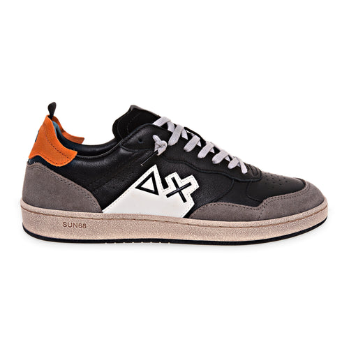 Sneaker SUN68 Urban Basket patch in pelle e camoscio