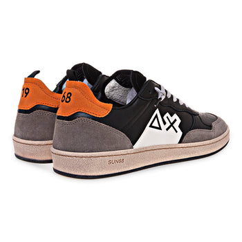 Sneaker SUN68 Urban Basket patch in pelle e camoscio - 3