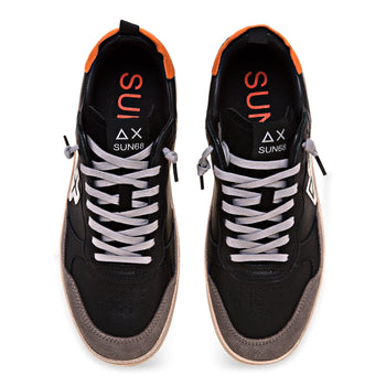 Sneaker SUN68 Urban Basket patch in pelle e camoscio - 5