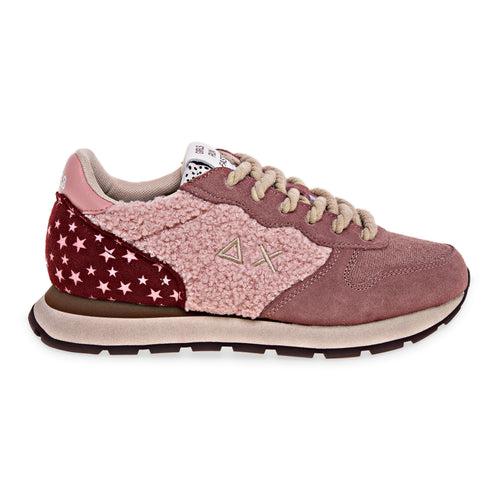 Sneaker SUN68 Ally Winter in camoscio e con inserti in teddy e velluto