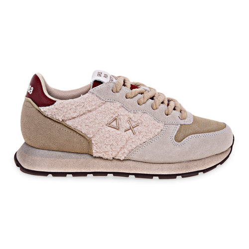 Sneaker SUN68 Ally Winter in camoscio e con inserti in teddy e velluto
