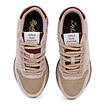 Sneaker SUN68 Ally Winter in camoscio e con inserti in teddy e velluto - 5