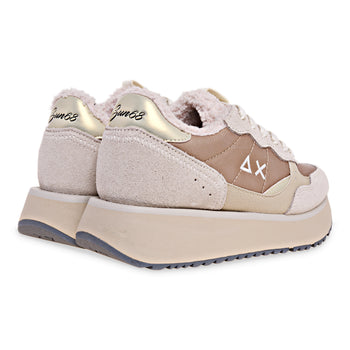 Sneaker SUN68 Big Ally Teddy in camoscio e tessuto satinato - 3