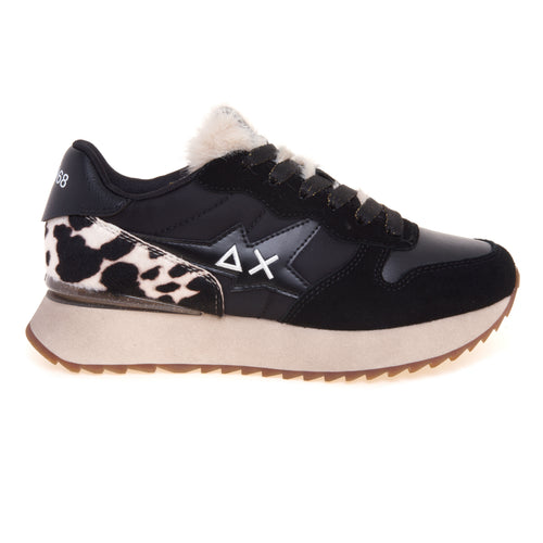 Sneaker SUN68 Stargirl Animalier in camoscio e tessuto