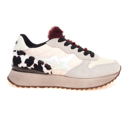 Sneaker SUN68 Stargirl Animalier in camoscio e tessuto