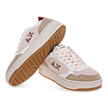 Sneaker SUN68 Basket Love Lady Teddy in pelle e tessuto - 4