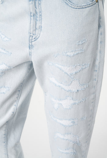 Jeans Pinko mom-fit in cotone con strappature - 3