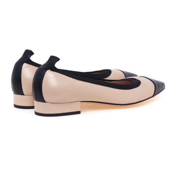 Ballerina a punta Anna F. in nappa bicolore con tacco 1,5 cm - 3