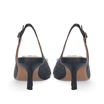 Decolletè slingback Bibi Lou in rafia con maxi fibbia - 4