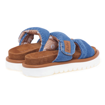 Slipper Flufiè con doppia fascia effetto denim e suola in EVA - 3