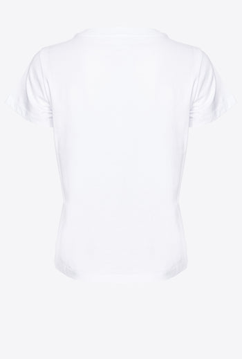 T-shirt basic Pinko in cotone old wash con mini logo - 3