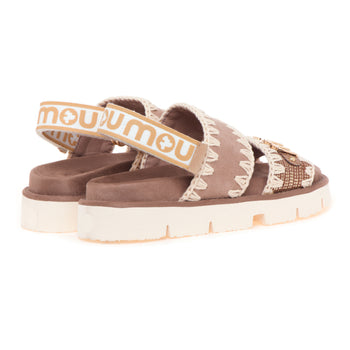 MOU sandal with double band and maxi metal logo - 3