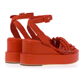 Paloma Barcelò "Vallet" sandal in woven leather with wedge - 3