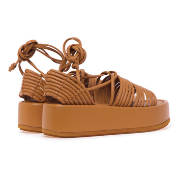 Paloma Barcelò "Danae" leather sandal with lace-up closure - 3