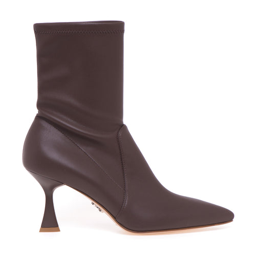 Sergio Levantesi leather ankle boot with elasticated upper and 80 mm heel