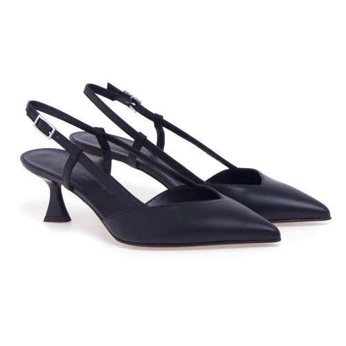 Sergio Levantesi leather pumps open at the back with 50 mm heel - 2