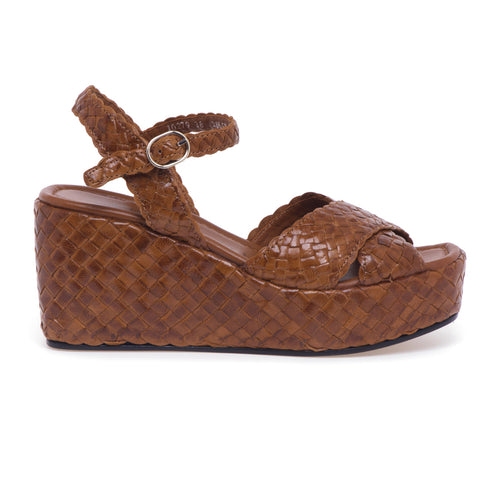 Pons Quintana sandal in woven leather with wedge