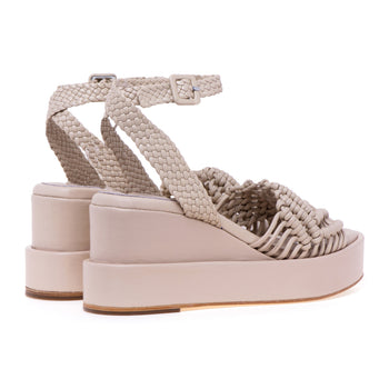 Paloma Barcelò "Vallet" sandal in woven leather with wedge - 3