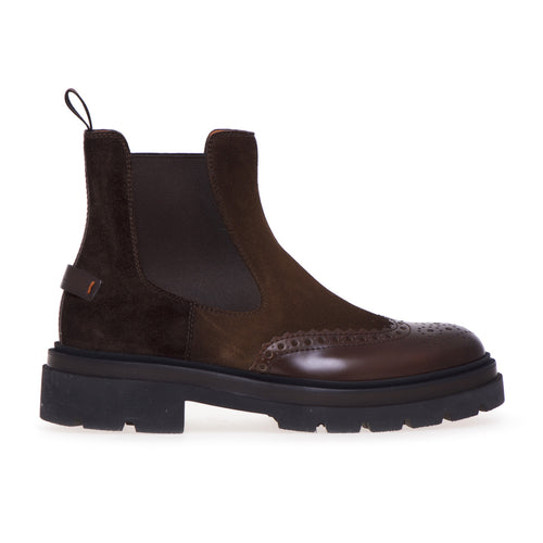 Santoni Chelsea boot in leather and suede - 1