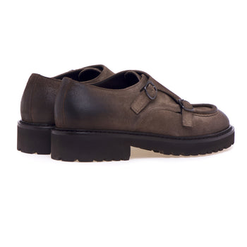 Doucal's Norwegian stitch suede shoe with double buckle - 3