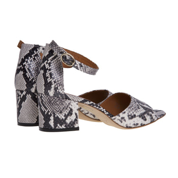 Via Roma 15 sandal in python print leather with 50 mm heel - 3
