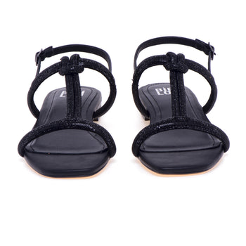 Bibi Lou flat sandal in eco-leather with rhinestones - 5