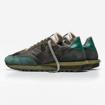 Hidnander "Tenkei Track Ed" sneakers in suede and camouflage fabric - 3