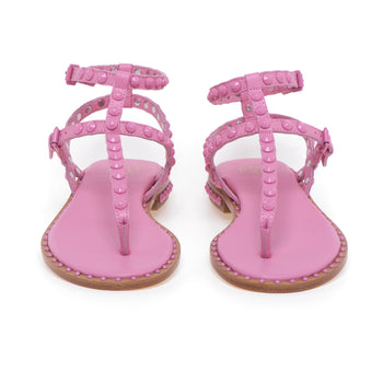 ASH "Parosbis" flip-flop sandal in leather with tone-on-tone studs - 5