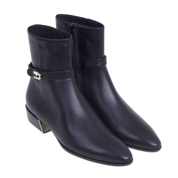 Furla leather ankle boot with strap and personalized heel - 5