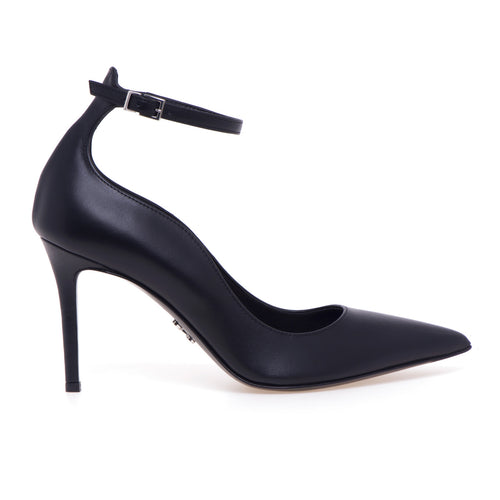 Sergio Levantesi leather pumps with ankle strap and 85 mm heel
