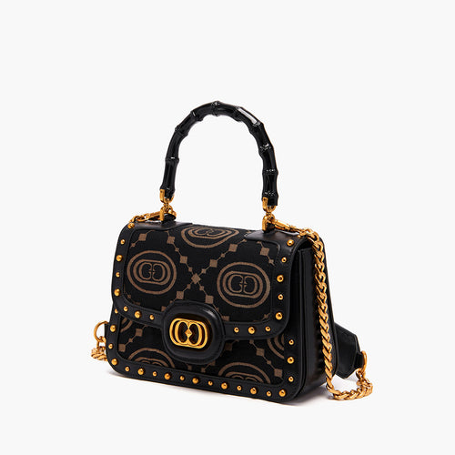 La Carrie handbag in monogram fabric and leather - 2