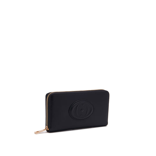 La Carrie zip around wallet in leather with embossed logo - 2