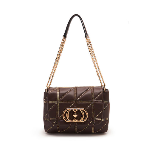 La Carrie shoulder bag in quilted nappa with micro studs