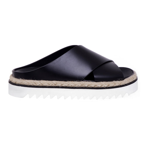 Furla Gilda leather slipper with crossed bands