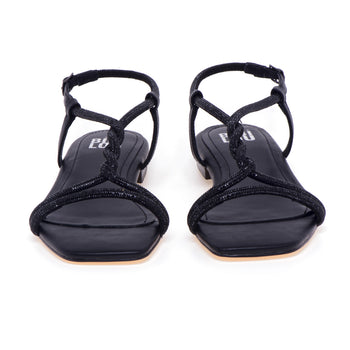 Bibi Lou flat sandal in eco-leather with rhinestones - 5