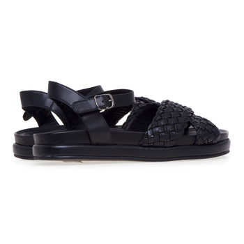 Habillè sandal with crossed bands in woven leather - 3