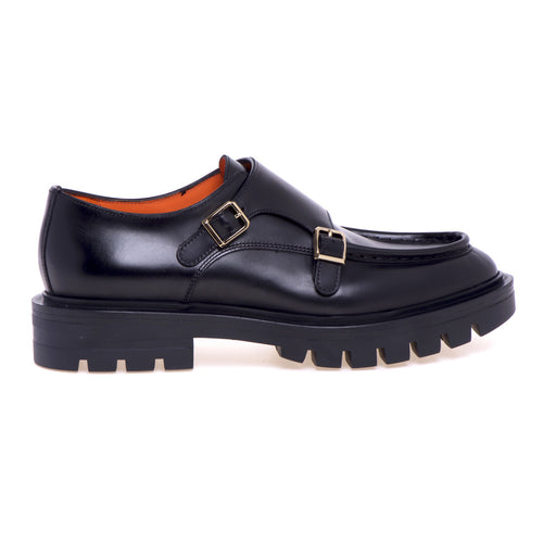 Santoni leather shoe with double buckle - 1