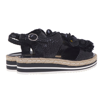 Pons Quintana sandal in woven leather with flower - 3