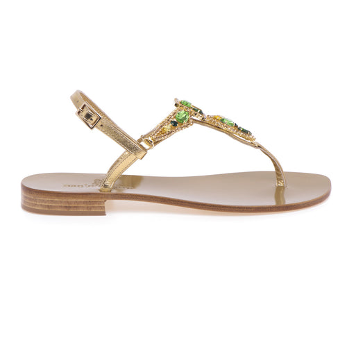 Paolo Ferrara jewel sandal in leather with flip flops