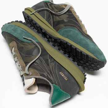 Hidnander "Tenkei Track Ed" sneakers in suede and camouflage fabric - 5