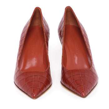 Sergio Levantesi decolletè in croco print leather with 80 mm heel - 5