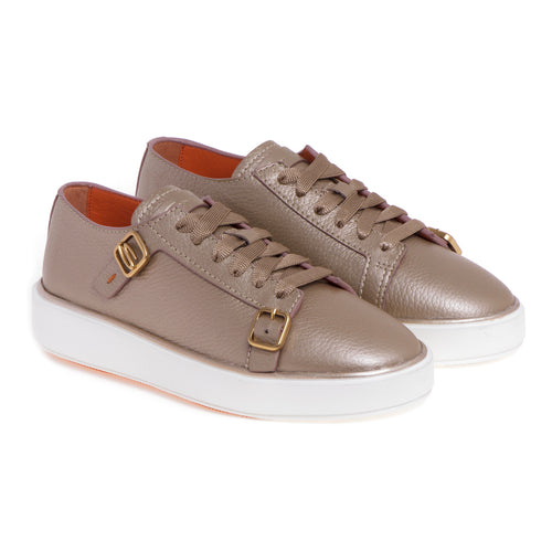 Santoni sneakers in hammered leather with buckles - 2