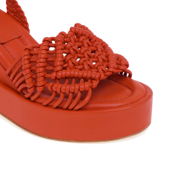 Paloma Barcelò "Vallet" sandal in woven leather with wedge - 4
