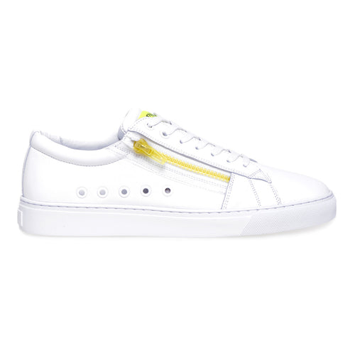 Paciotti 4US sneaker in leather with fluorescent zip