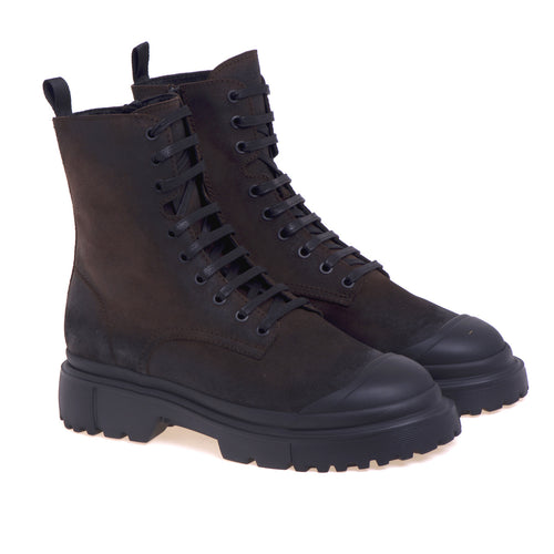 Hogan H619 amphibian in greased suede with rubber toe cap - 2